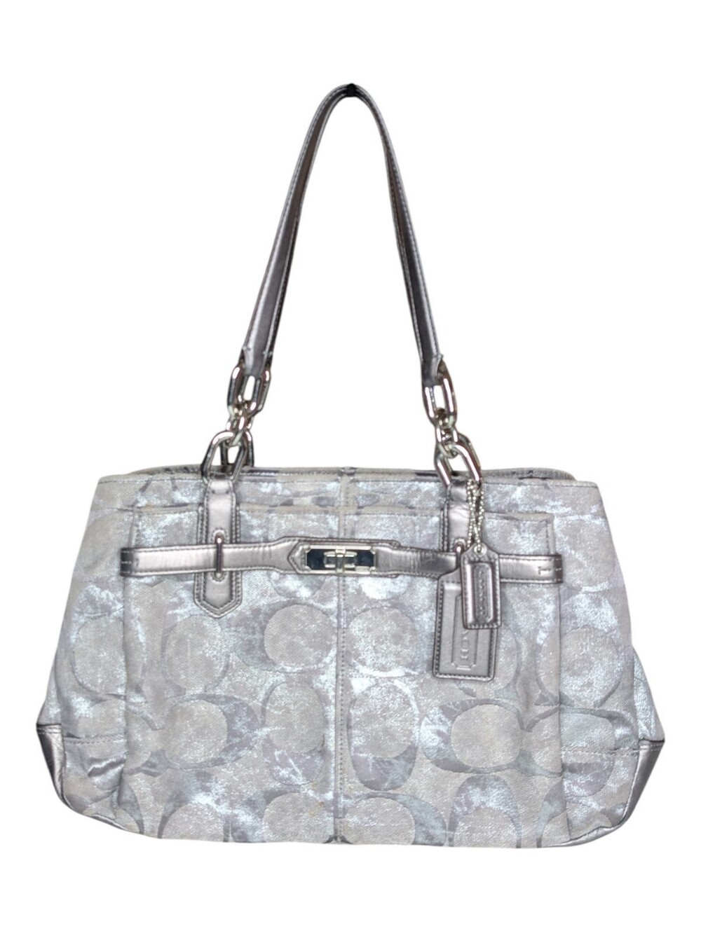 Coach Chelsea Jayden Metallic Platinum/Silver Tote Shoulder Bag No. G1126-18687